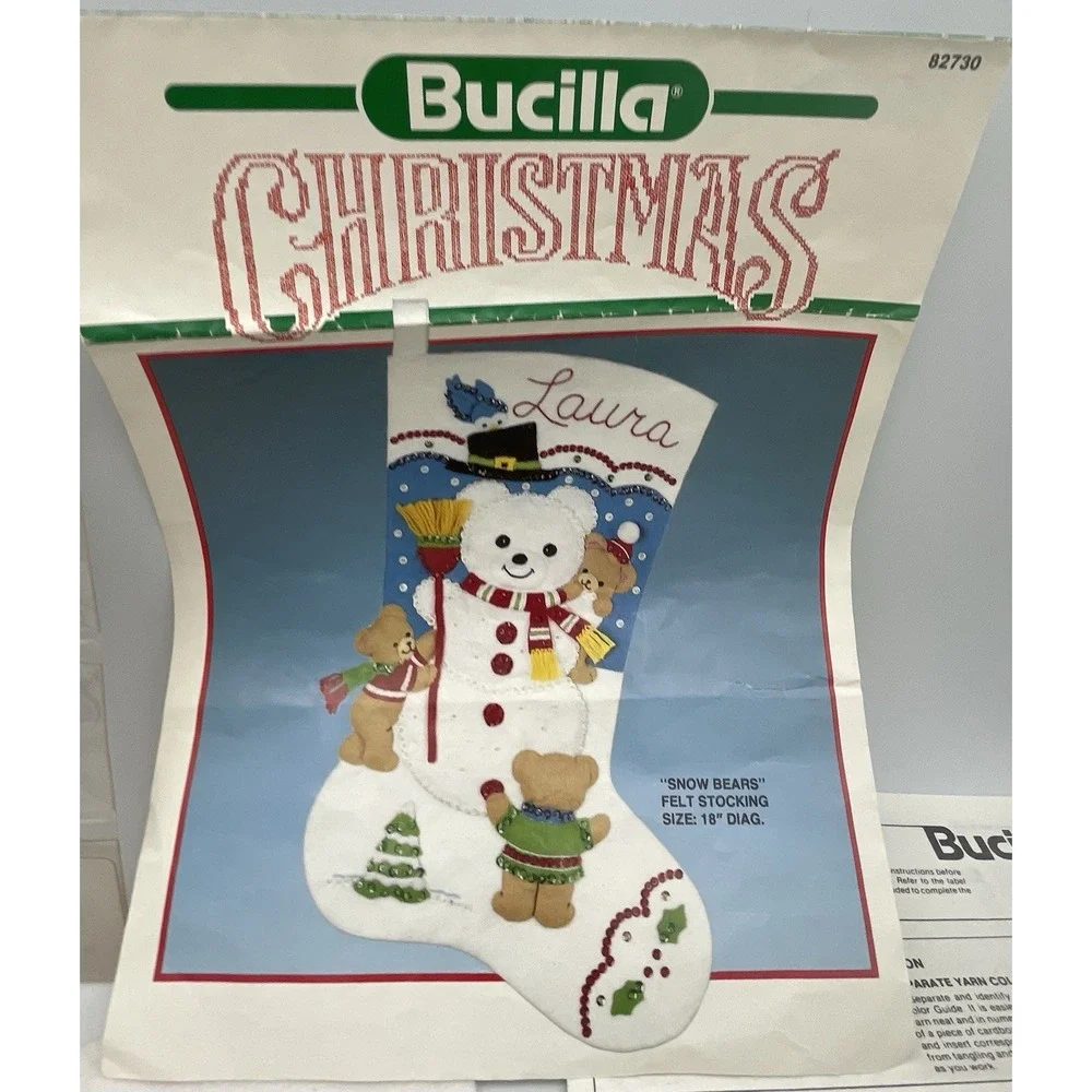 Bucilla Felt Stocking Kit Snow Bears 18